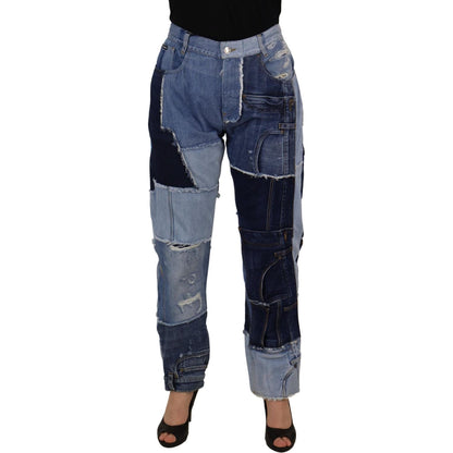 Dolce & Gabbana Multicolor Patchwork High Waist Denim Jeans