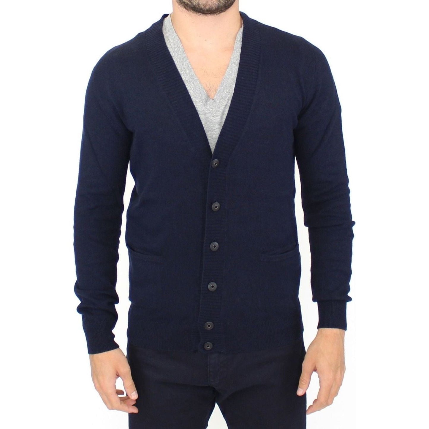 Ermanno Scervino Chic Blue Wool Blend Cardigan Sweater Ermanno Scervino