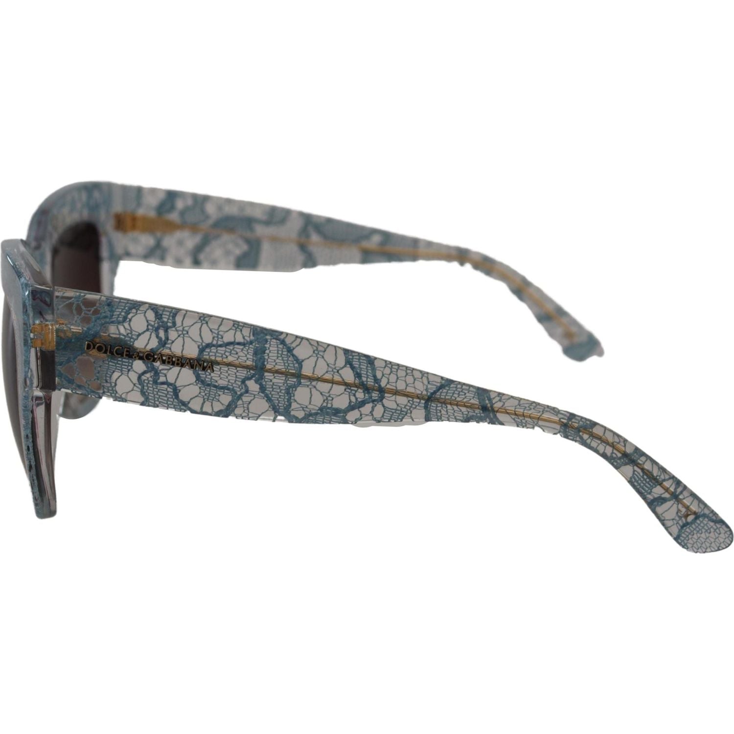 نظارة شمسية دولتشي آند غابانا أنيقة بتفاصيل الدانتيل باللون الأزرق