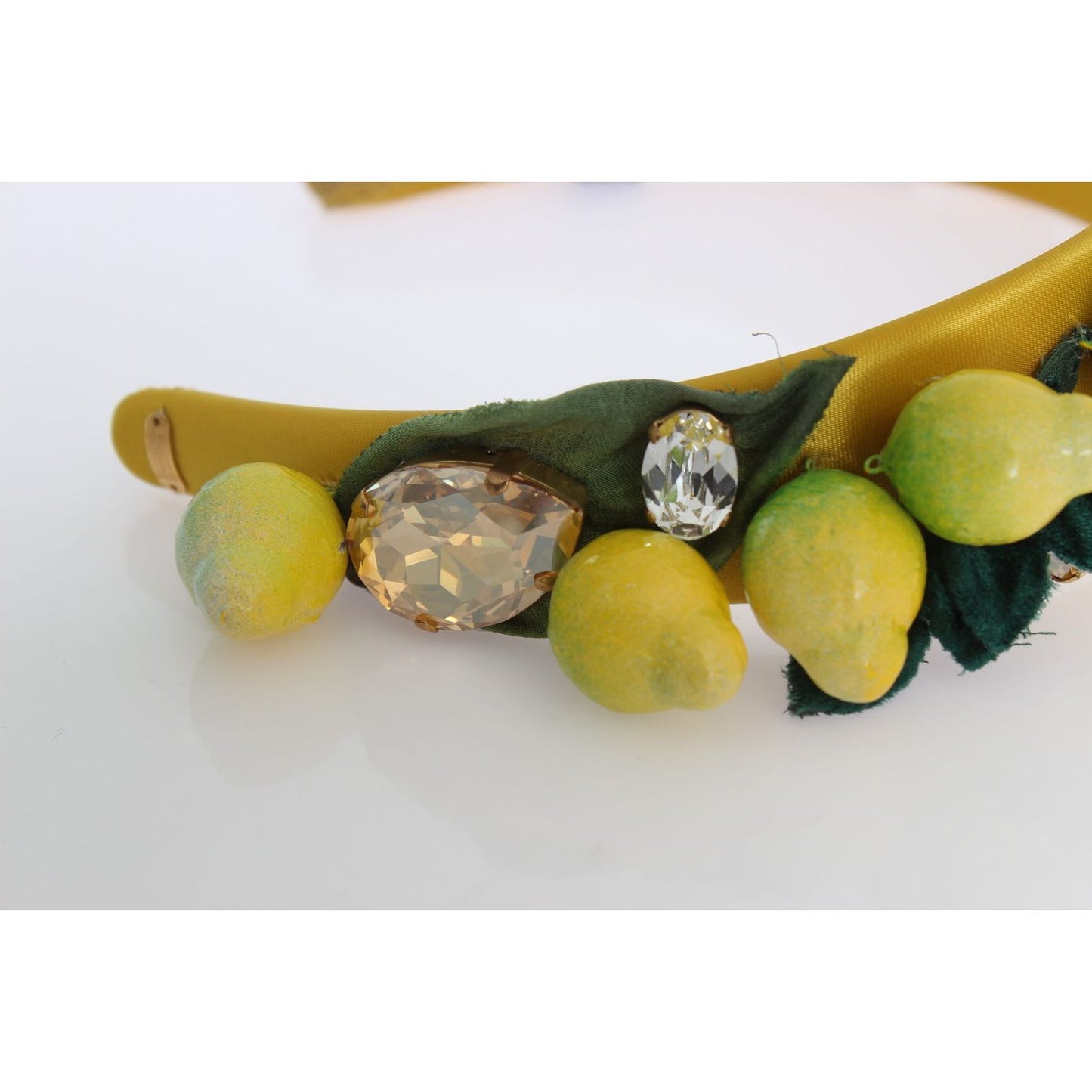 Dolce & Gabbana Exquisite Silk Crystal Lemon Headband Diadem Dolce & Gabbana