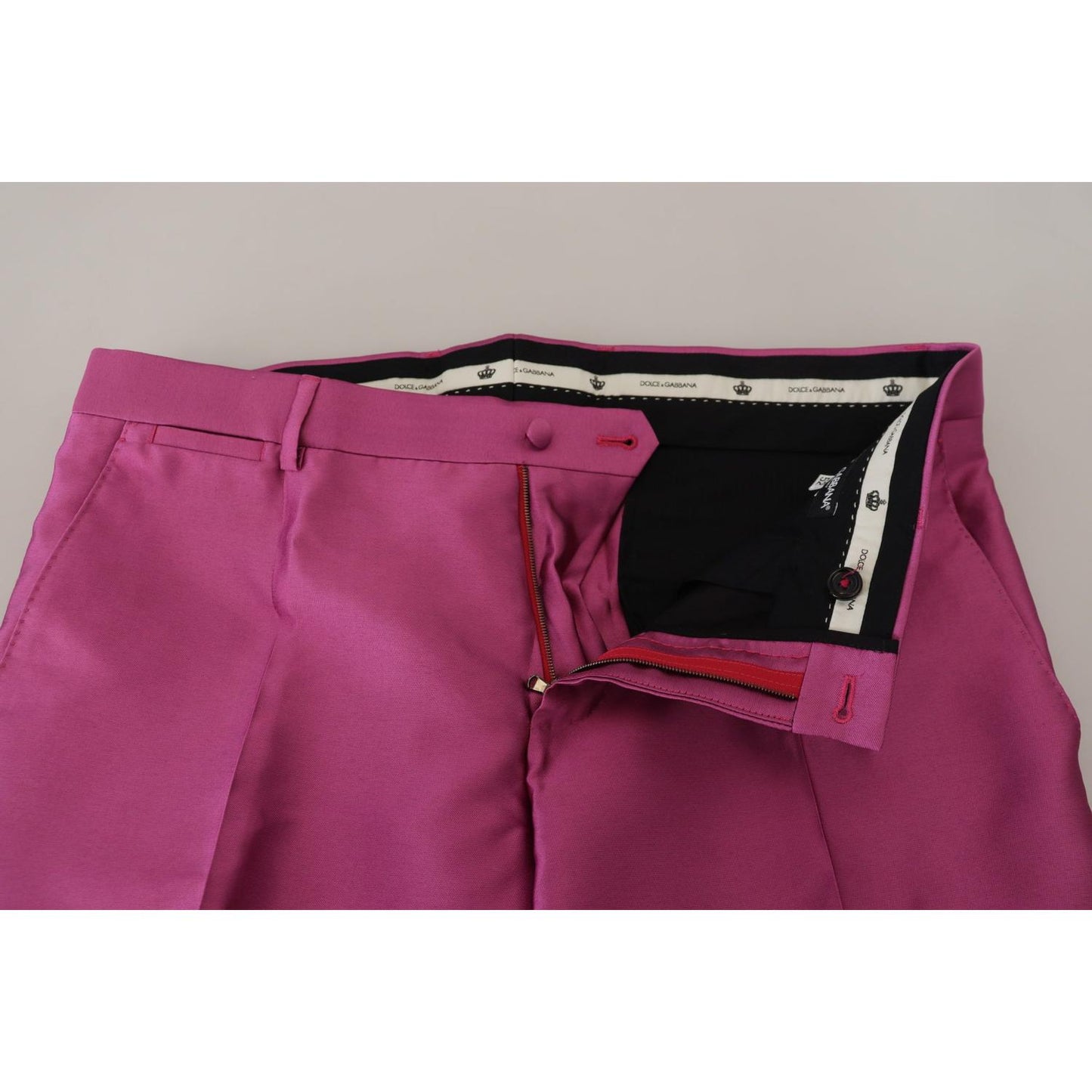 Dolce & Gabbana Elegant Slim Fit Formal Dress Pants in Pink Dolce & Gabbana