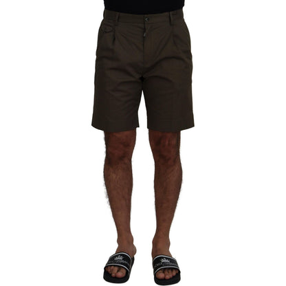 Dolce & Gabbana Green Chinos Cotton Casual Shorts