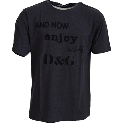 Dolce & Gabbana Gray Crewneck Cotton Short Sleeve T-shirt