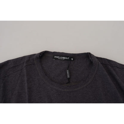 Dolce & Gabbana Gray Crewneck Cotton Short Sleeve T-shirt