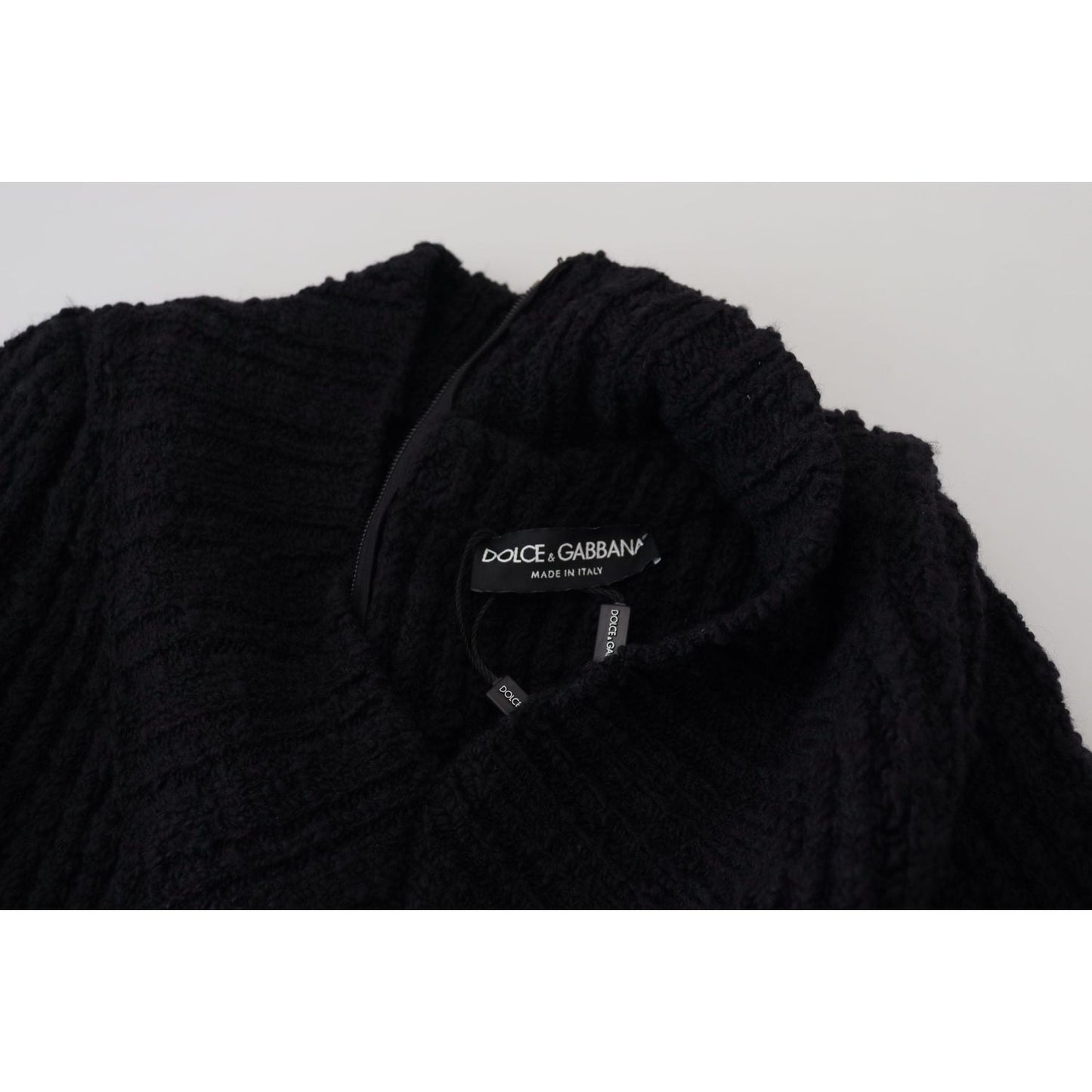 Dolce & Gabbana Elegant Black Wool Blend Sweater Dress WOMAN DRESSES Dolce & Gabbana