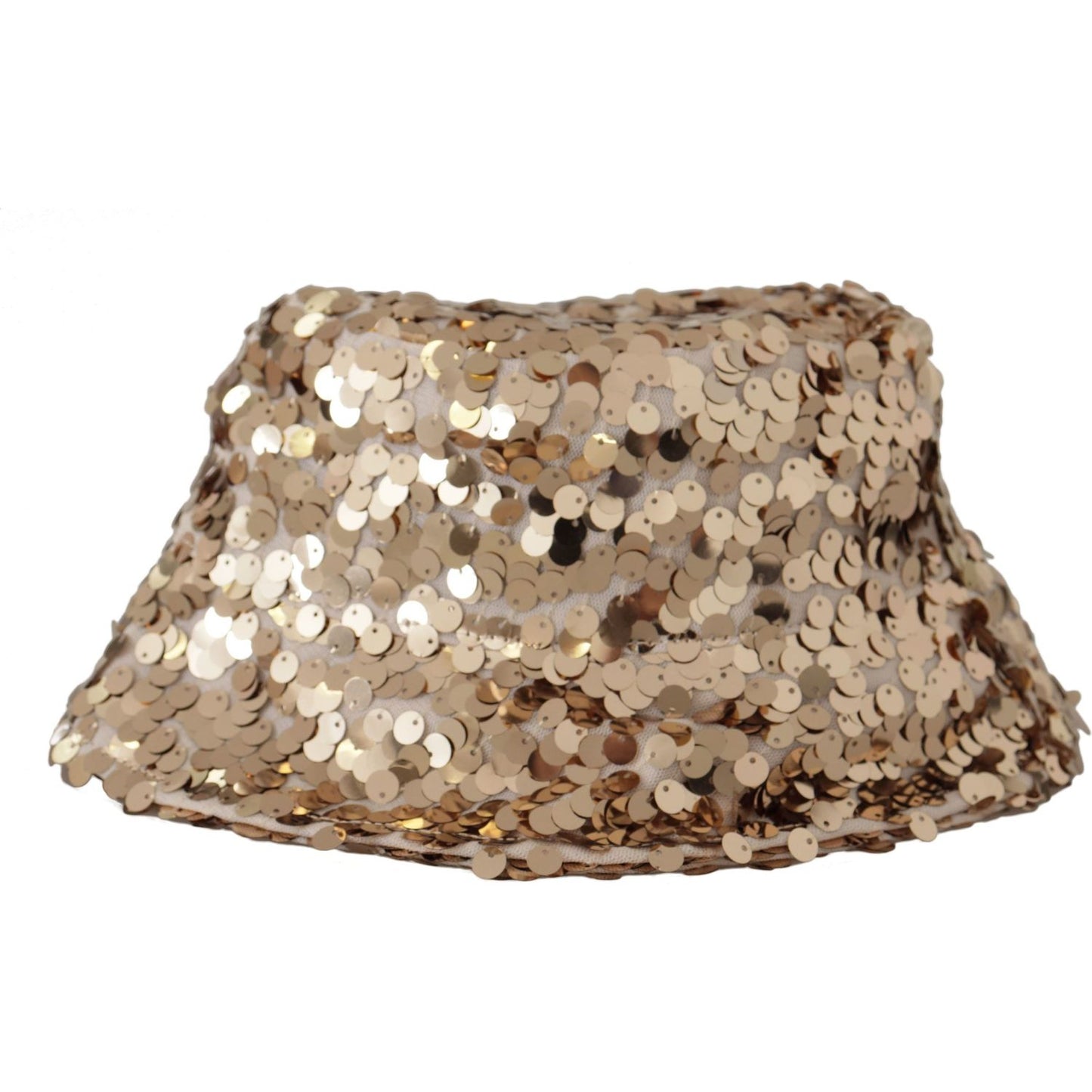 Dolce & Gabbana Elegant Sequined Gold Bucket Hat Dolce & Gabbana