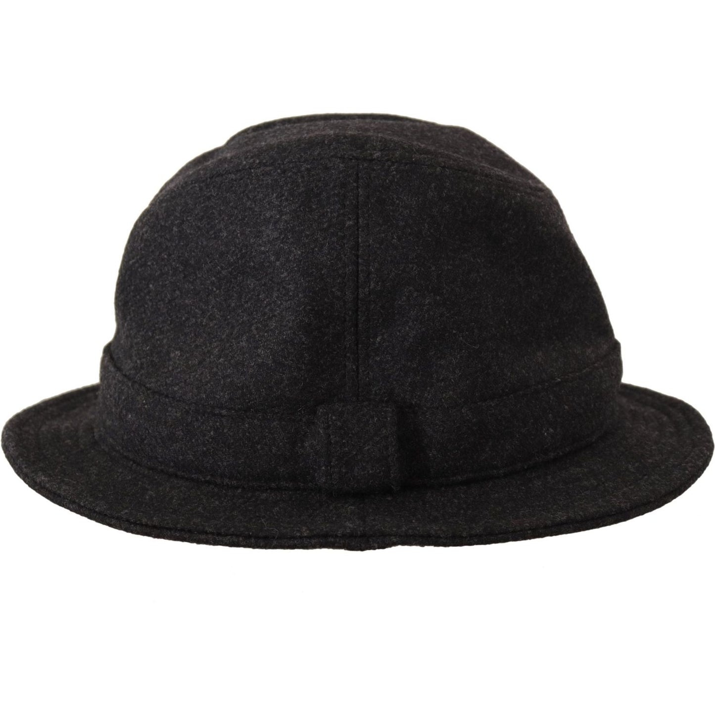 Dolce & Gabbana Gray Virgin Wool Logo Fedora Trilby Cappello Hat