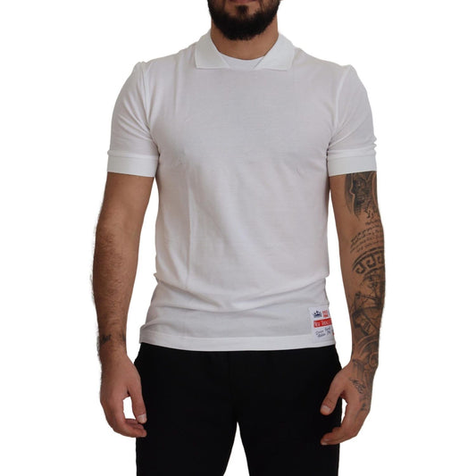 Dolce & Gabbana Elegant White Cotton Polo T-Shirt Dolce & Gabbana