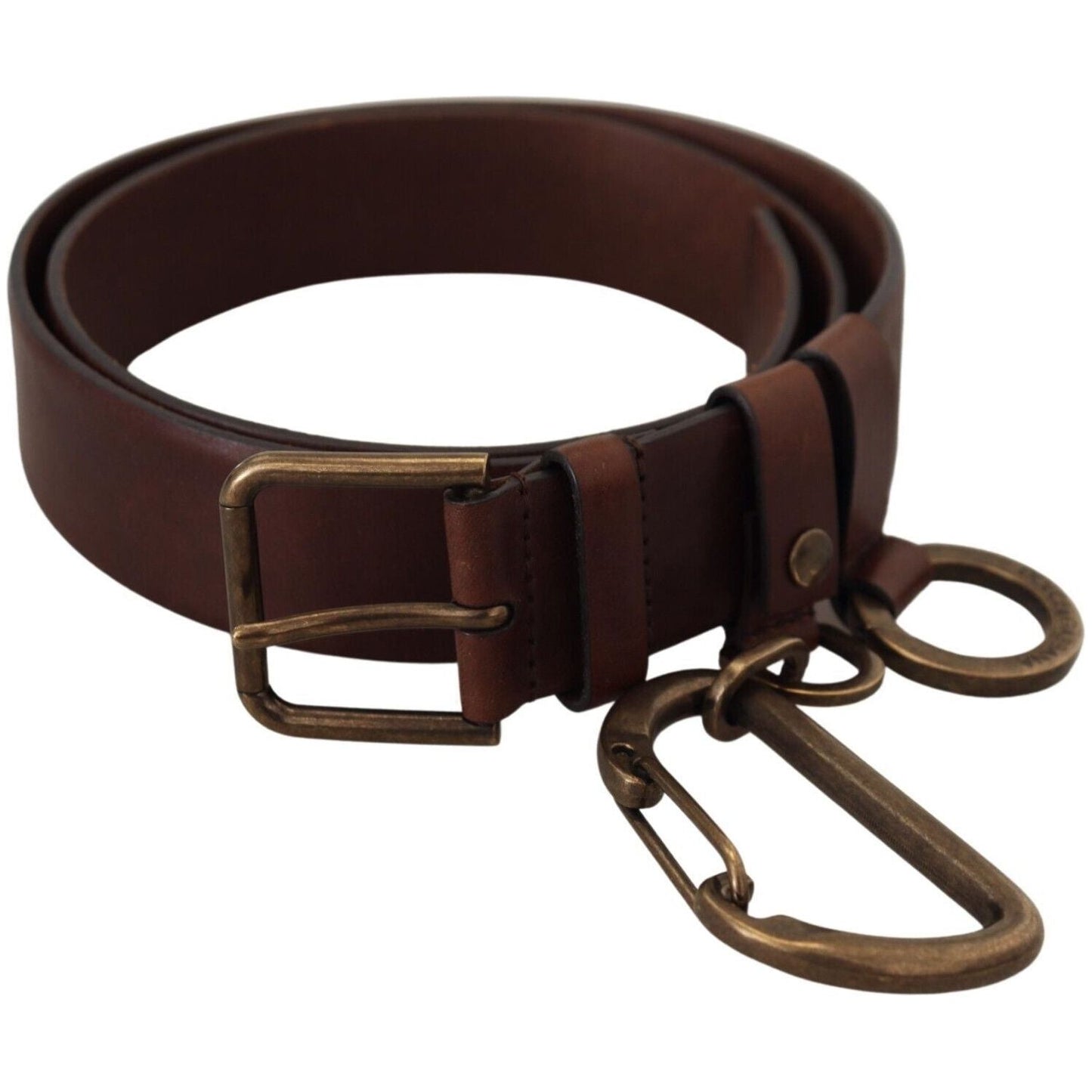 Dolce & Gabbana Elegant Brown Leather Belt with Metal Buckle Dolce & Gabbana