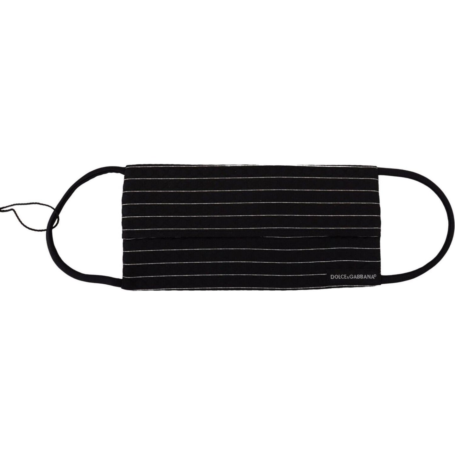 Dolce & Gabbana Black White Stripes Elastic Ear Strap One Size Face Mask