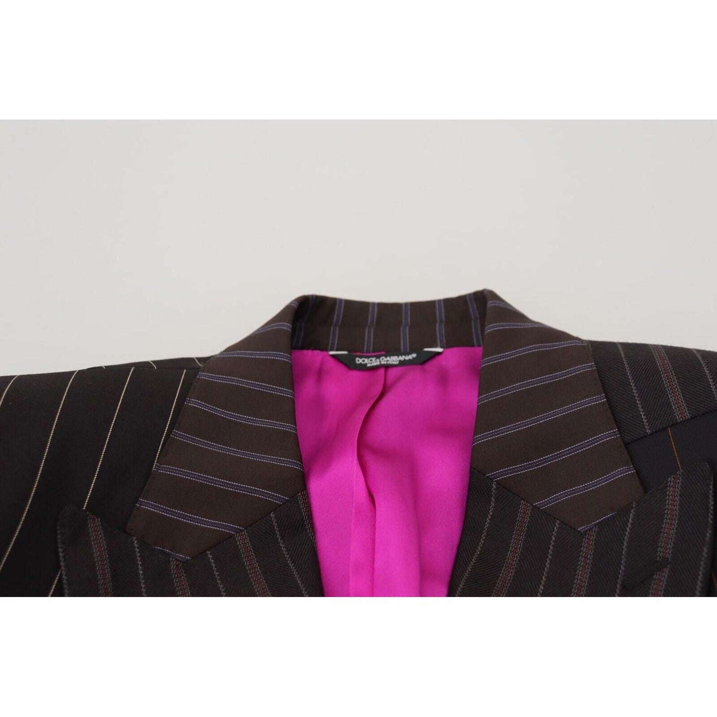 Dolce & Gabbana Multicolor Wool Silk Blend Slim Fit Blazer Dolce & Gabbana