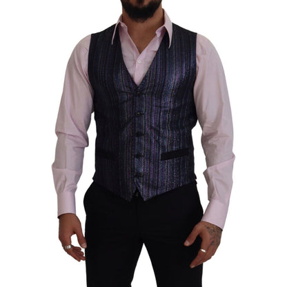 Dolce & Gabbana Multicolor Polyester Waistcoat Dress Formal Vest