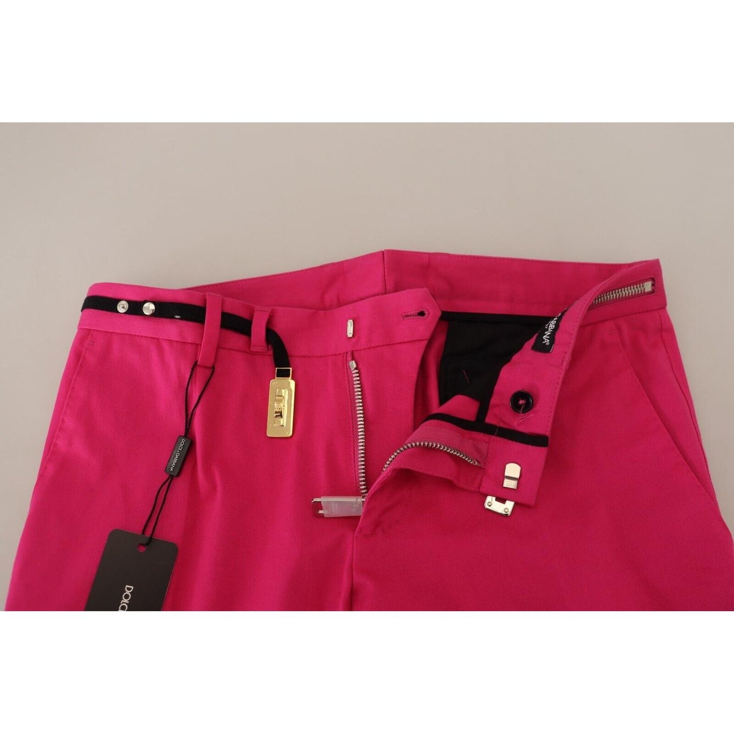 Dolce & Gabbana Chic Pink Cotton Blend Trousers Dolce & Gabbana