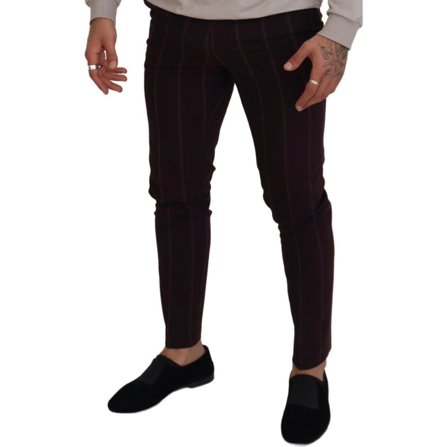 Dolce & Gabbana Elegant Brown Wool Blend Trousers Dolce & Gabbana