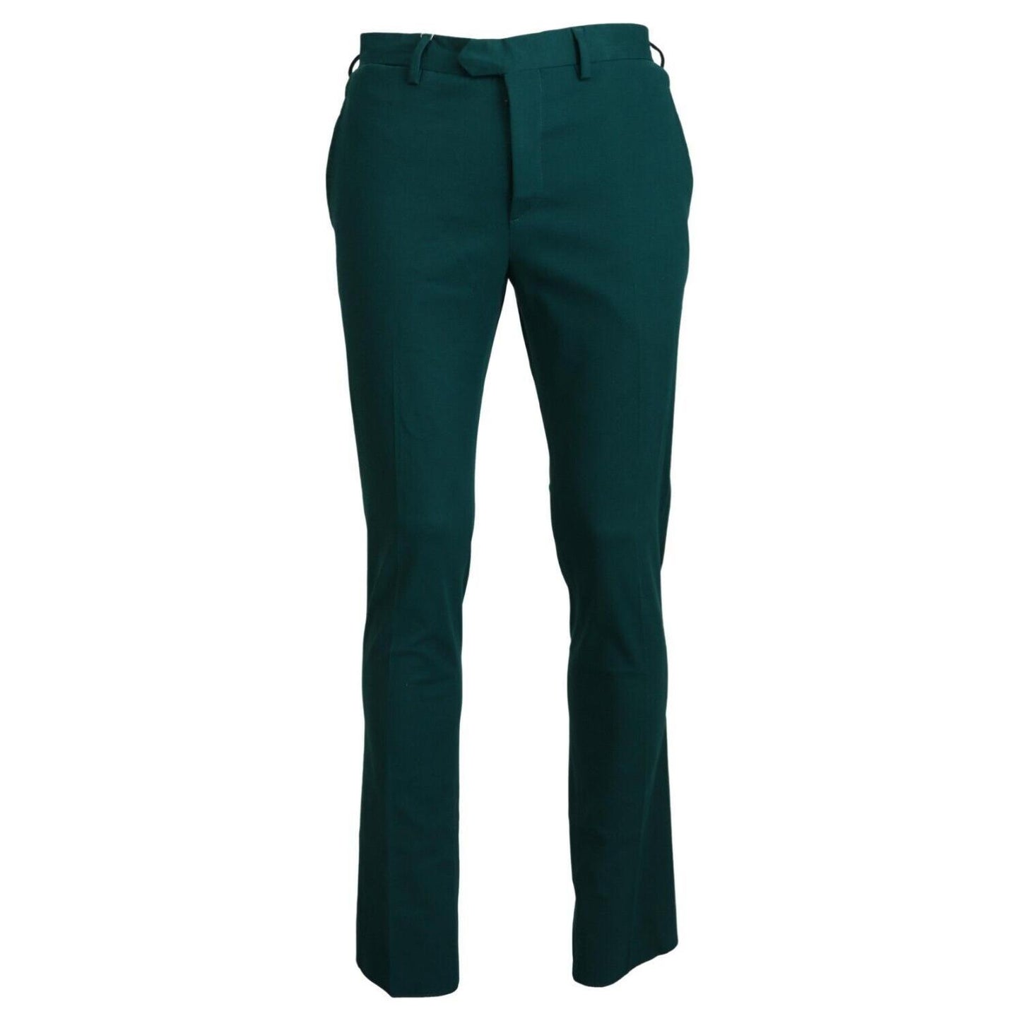 BENCIVENGA Elegantly Tailored Green Pure Cotton Pants BENCIVENGA