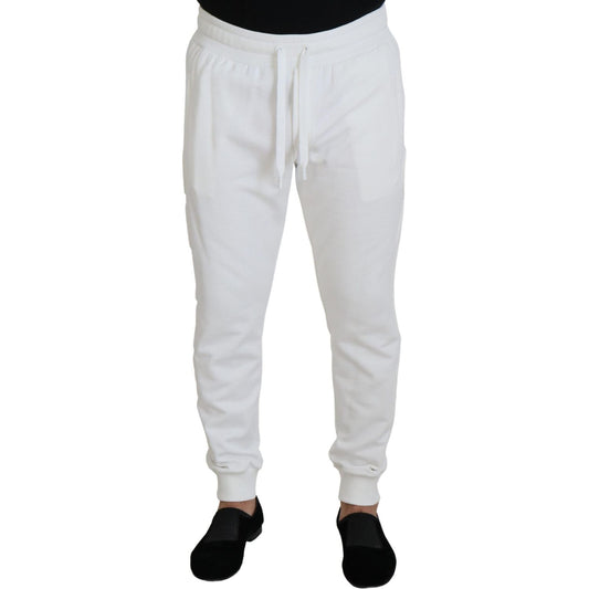 Dolce & Gabbana White Sport Logo Cotton Sweatpants Trousers Pants