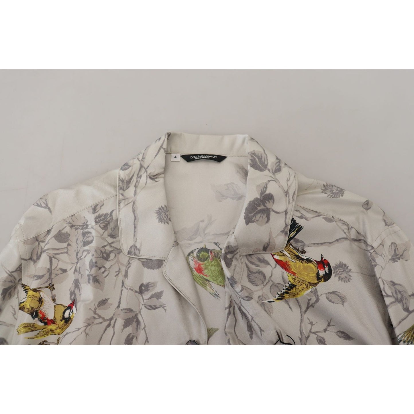 Dolce & Gabbana Elegant Silk Bird Print Casual Shirt Dolce & Gabbana