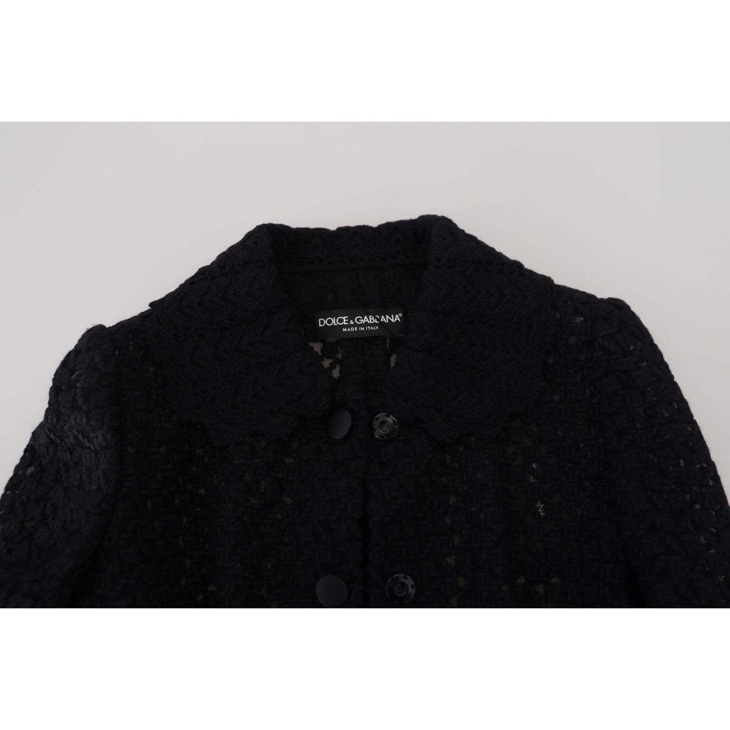 Dolce & Gabbana Elegant Black Wool Blend Button Down Jacket Dolce & Gabbana