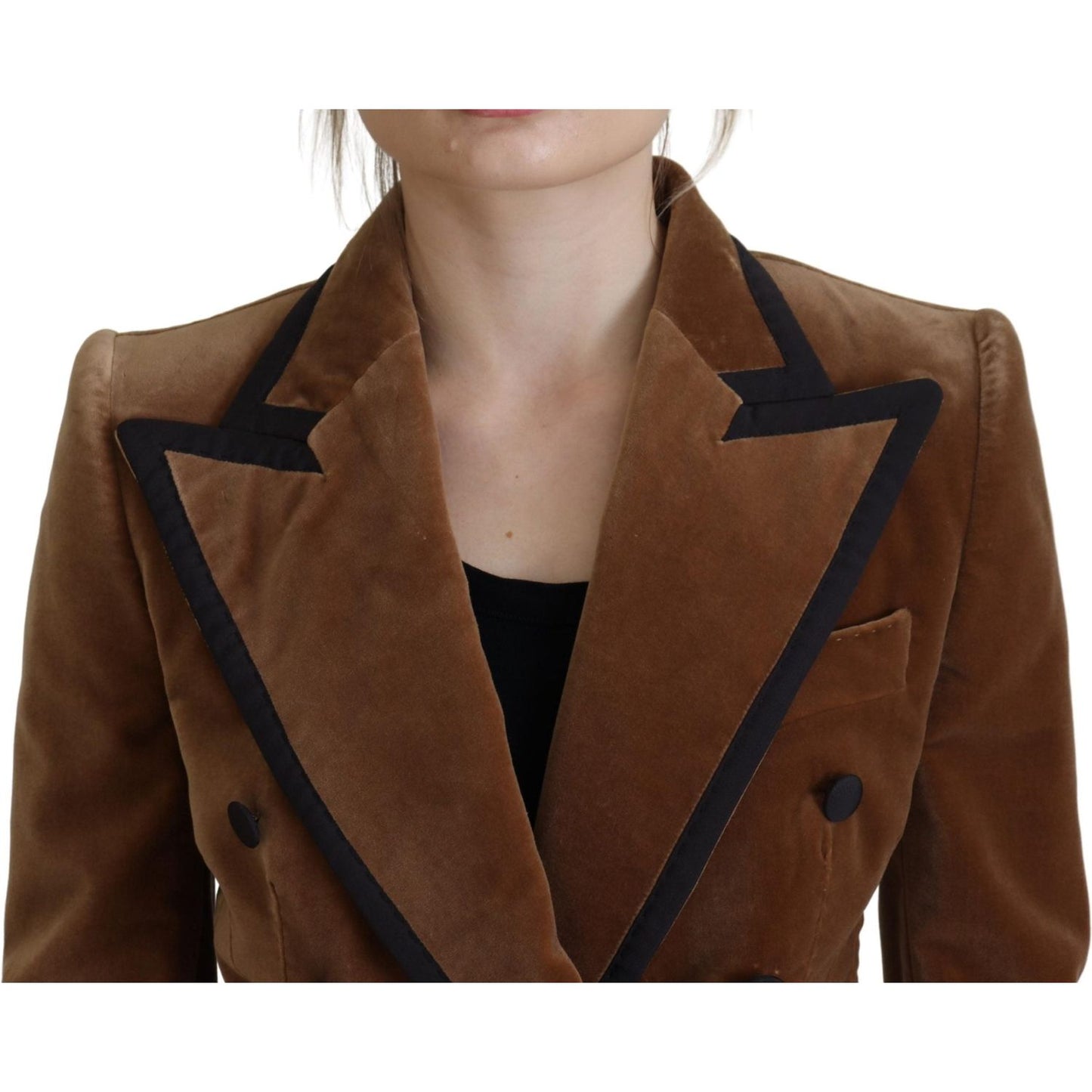 Dolce & Gabbana Elegant Double Breasted Brown Blazer Jacket Dolce & Gabbana