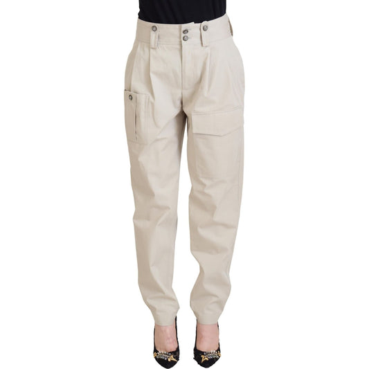 Dolce & Gabbana Beige High Waist Women Pants