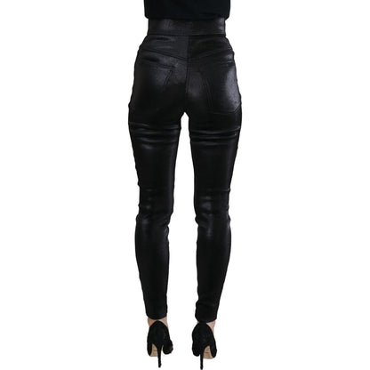 Dolce & Gabbana Black Washed Cotton Skinny Denim Jeans