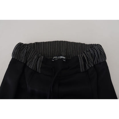 Dolce & Gabbana Black Straight Fit Cotton Pants