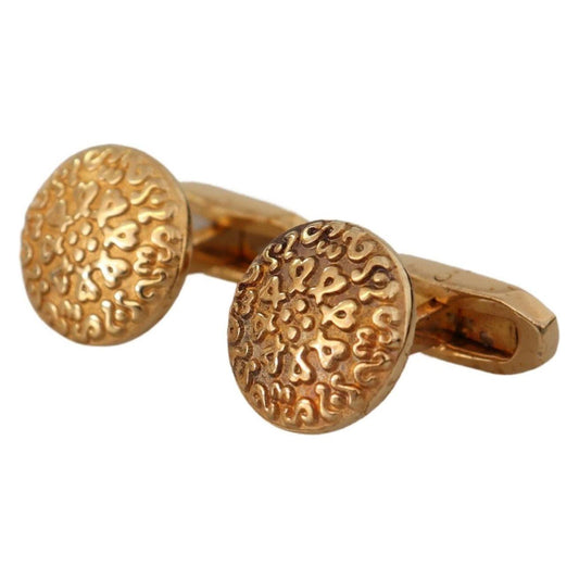 Dolce & Gabbana Elegant Gold Plated Brass Men's Cufflinks Cufflinks Dolce & Gabbana