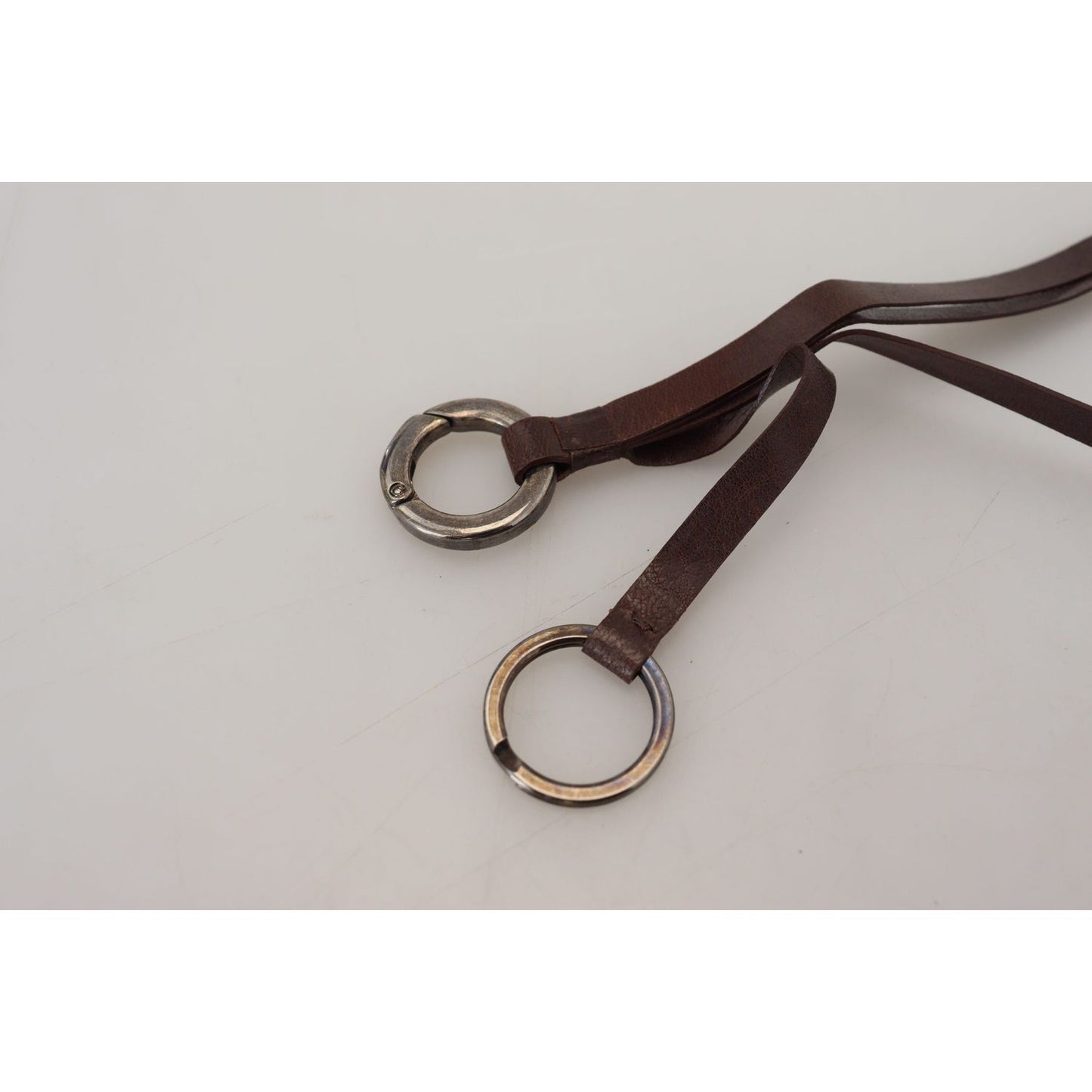 Costume National Elegant Brass & Leather Keychain Charm Costume National