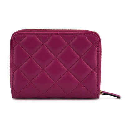 Versace Purple Nappa Leather Bifold Zip Around Wallet