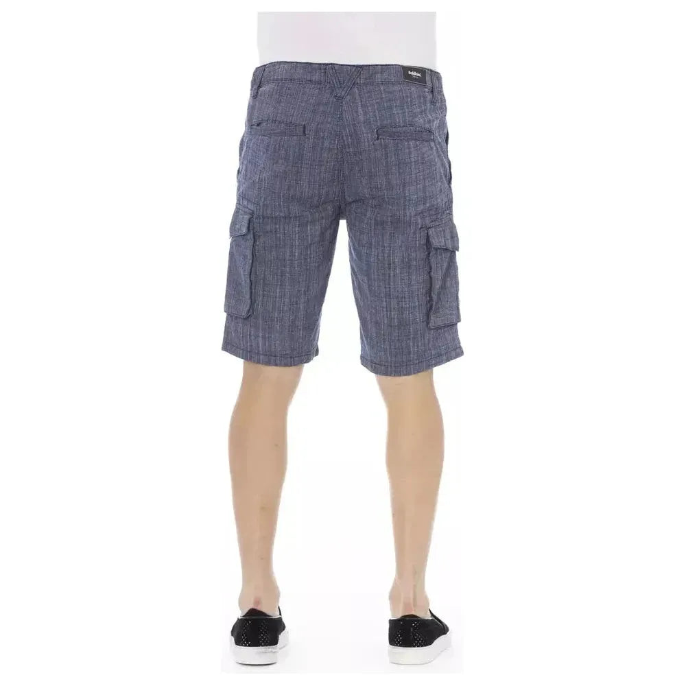 Baldinini Trend Blue Cotton Men Cargo Short Baldinini Trend