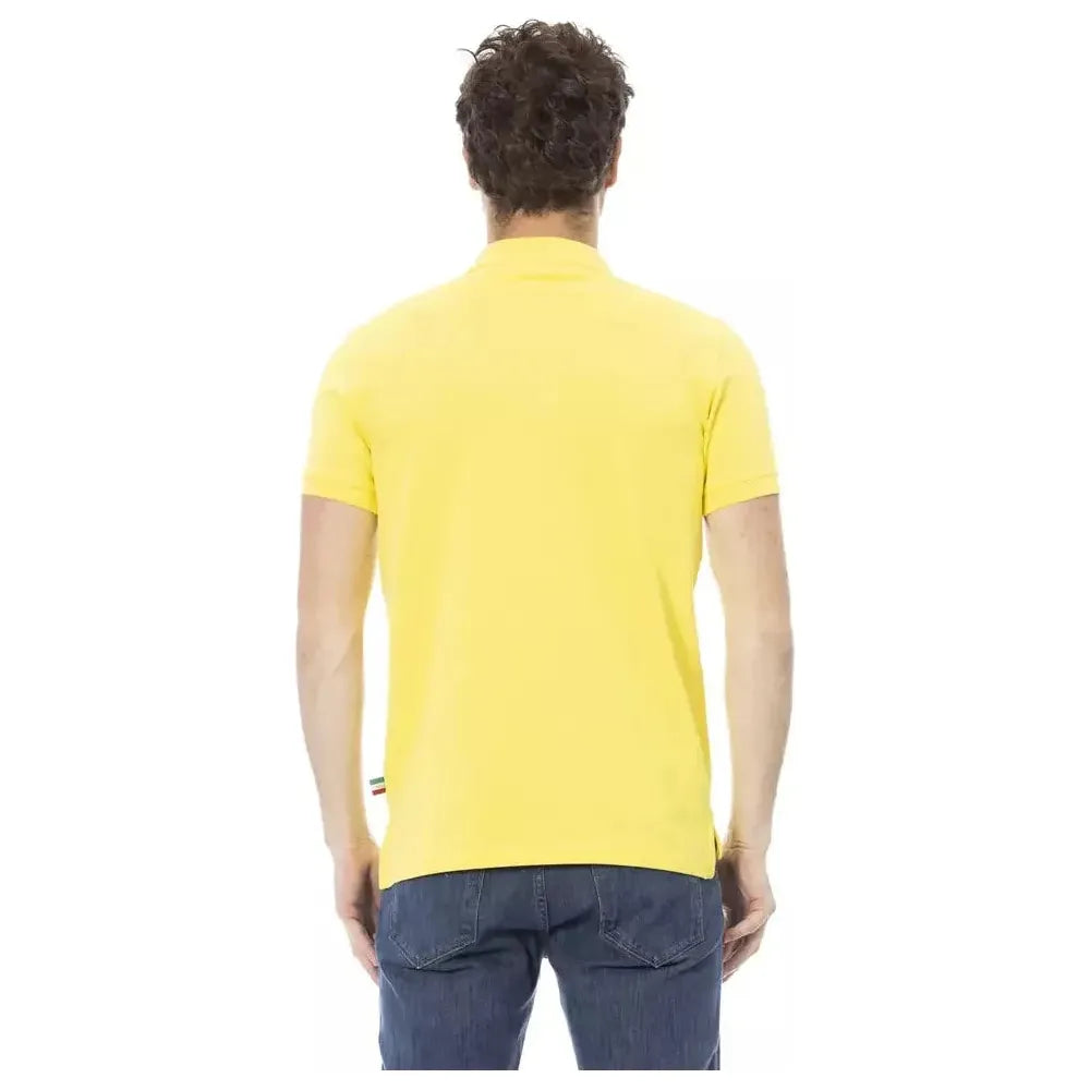 Baldinini Trend Yellow Cotton Men Polo Baldinini Trend