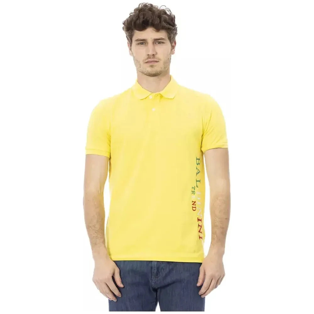 Baldinini Trend Yellow Cotton Men Polo Shirt