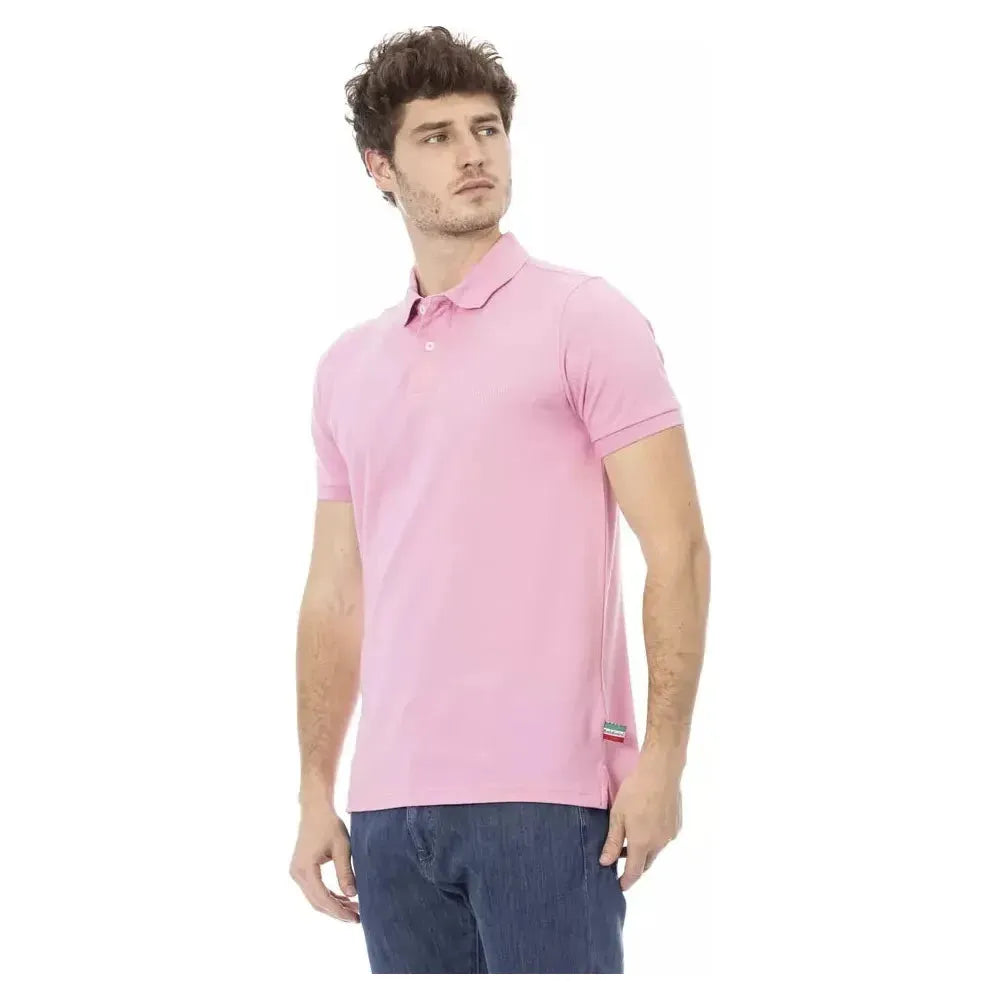 Baldinini Trend Pink Cotton Men Polo Baldinini Trend