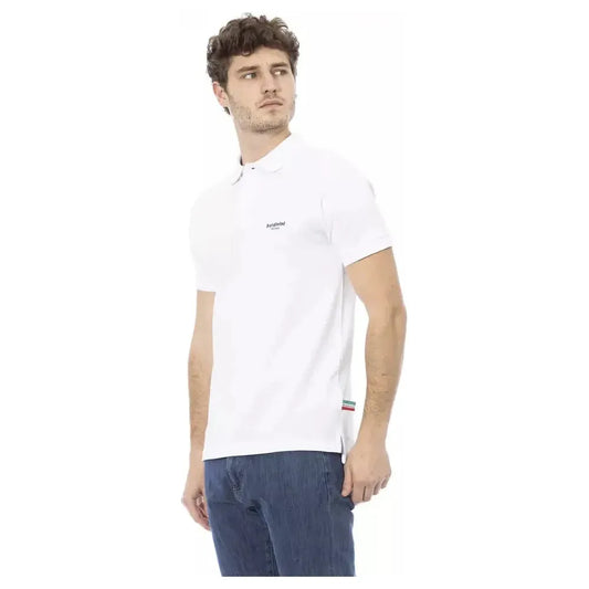 Baldinini Trend White Cotton Men Polo Baldinini Trend