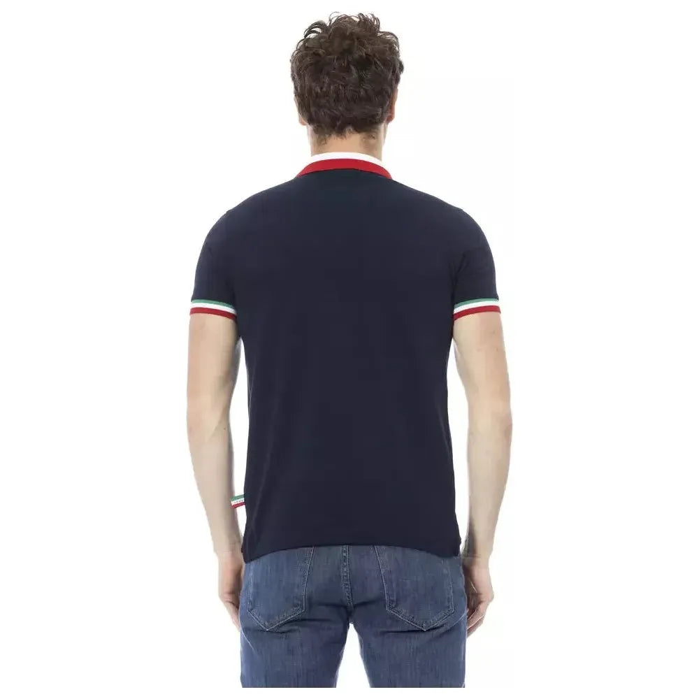 三色领棉质 Polo 衫