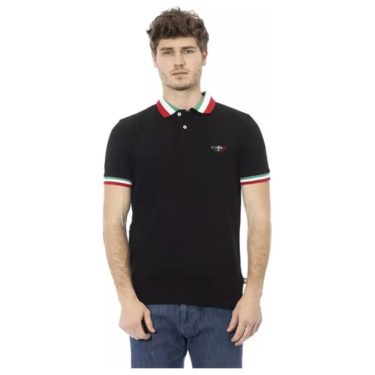 Baldinini Trend Black Cotton Men Polo Shirt