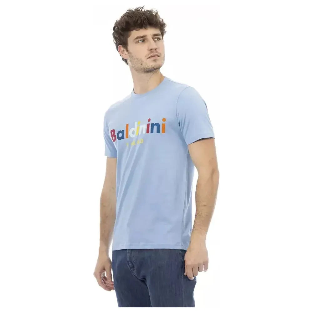 Baldinini Trend Light Blue Cotton Men T-Shirt Baldinini Trend