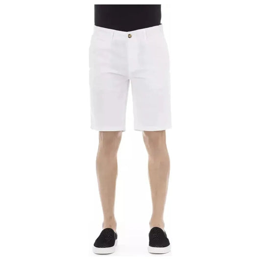 Baldinini Trend White Cotton Men Bermuda Short Baldinini Trend