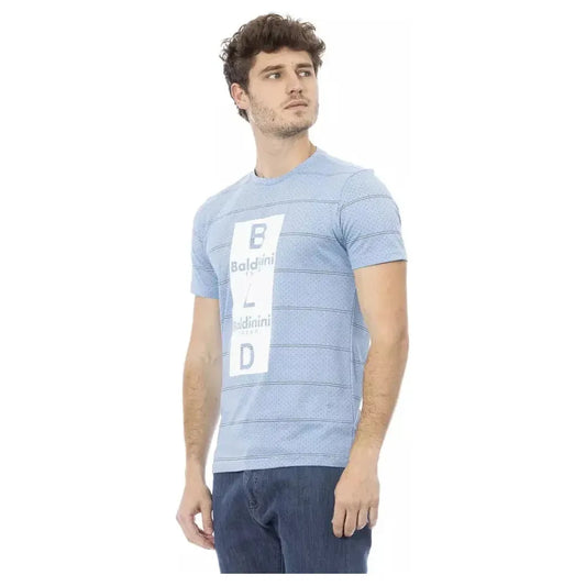 Baldinini Trend Light Blue Cotton Men T-Shirt Baldinini Trend