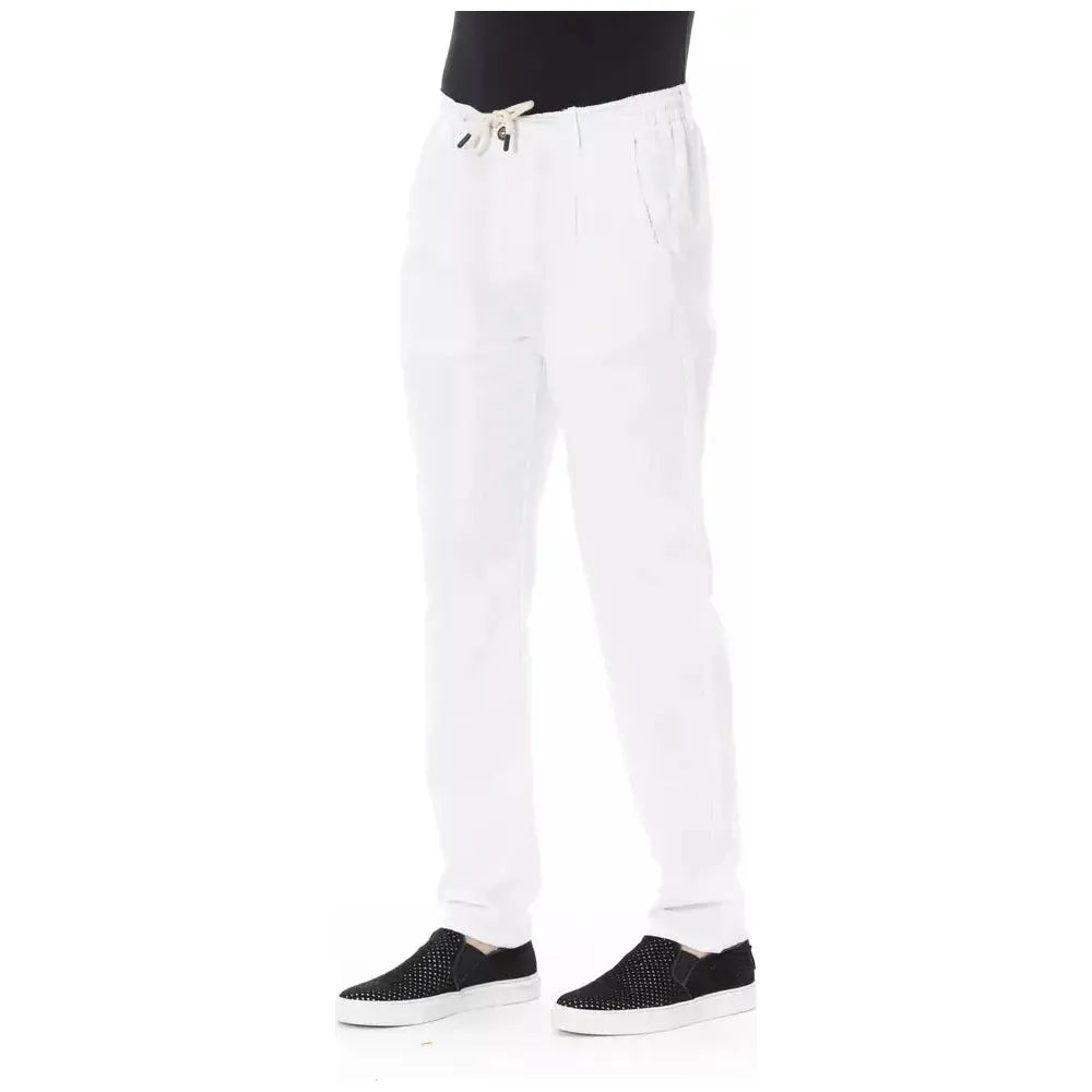 Baldinini Trend White Cotton Men Trouser Baldinini Trend