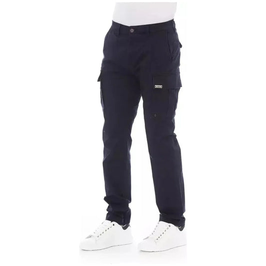 Baldinini Trend Blue Cotton Men's Cargo Pant Baldinini Trend