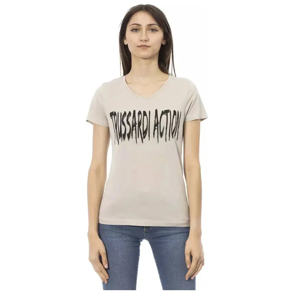 Trussardi Action Beige Cotton Women Top Trussardi Action