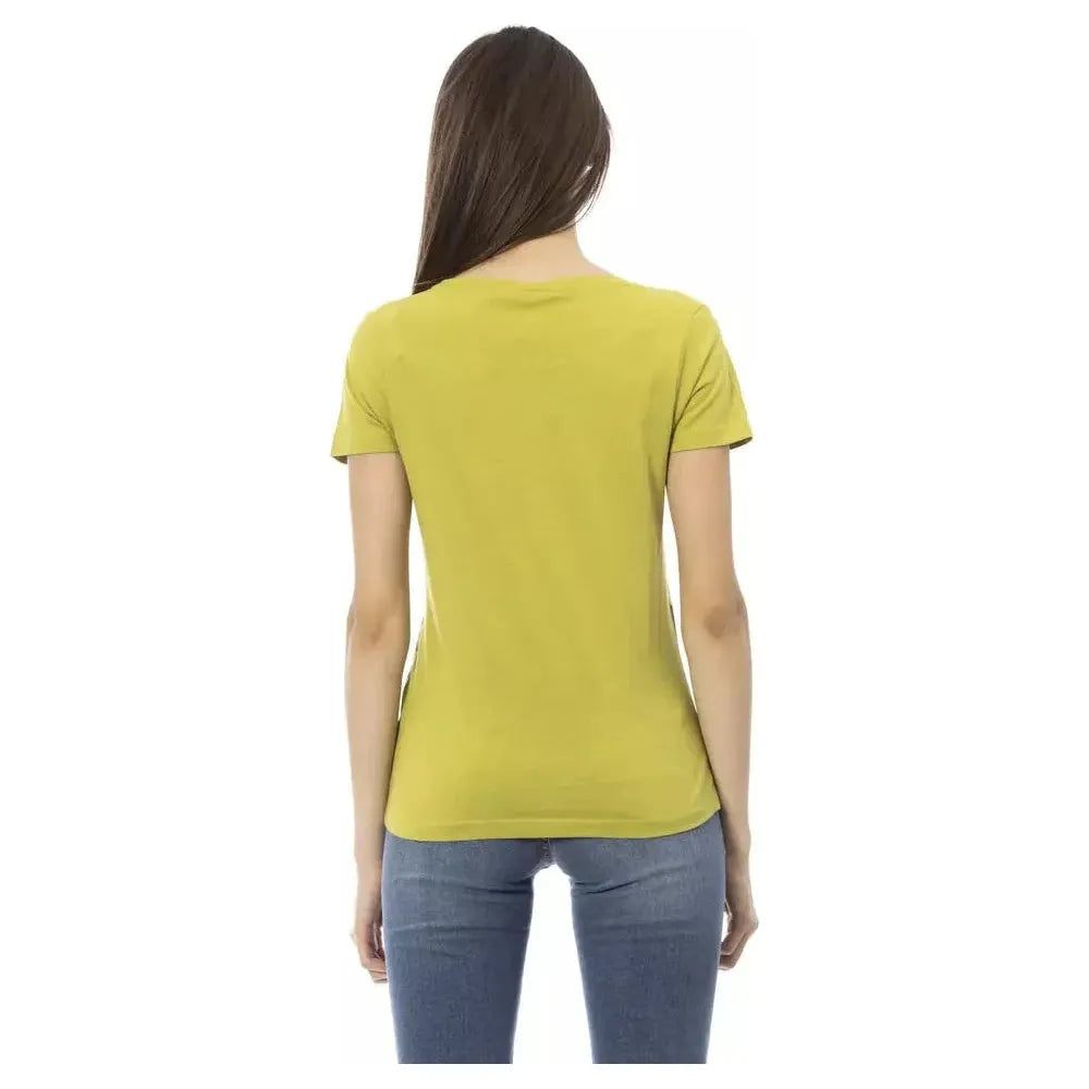 Trussardi Action Green Cotton Women Top Trussardi Action