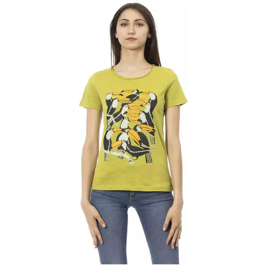 Trussardi Action Green Cotton Women T-Shirt Trussardi Action