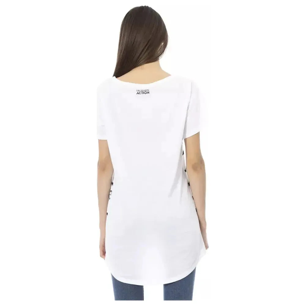 Trussardi Action White Cotton Women Top Trussardi Action