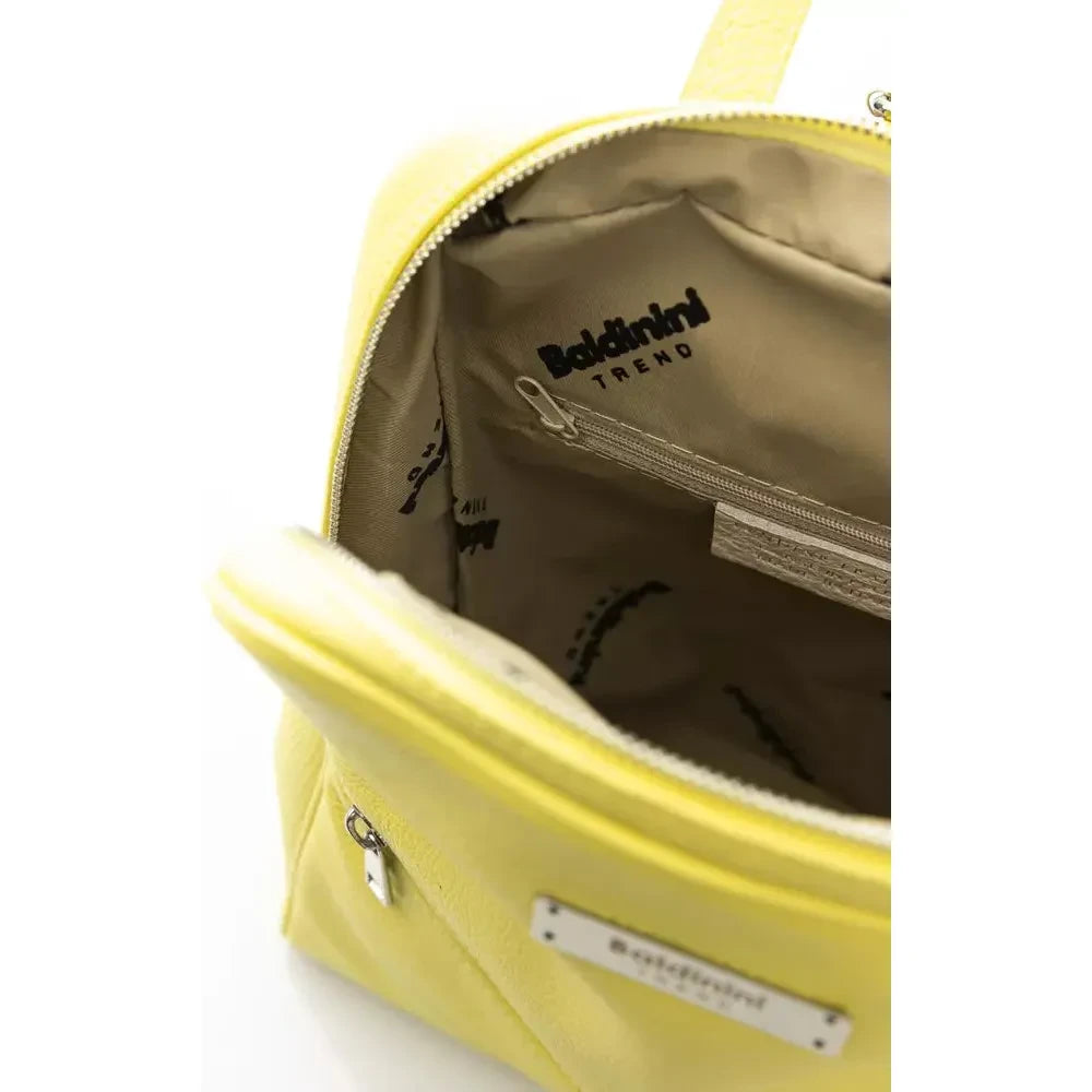 Baldinini Trend Sunshine Yellow Leather Backpack Baldinini Trend