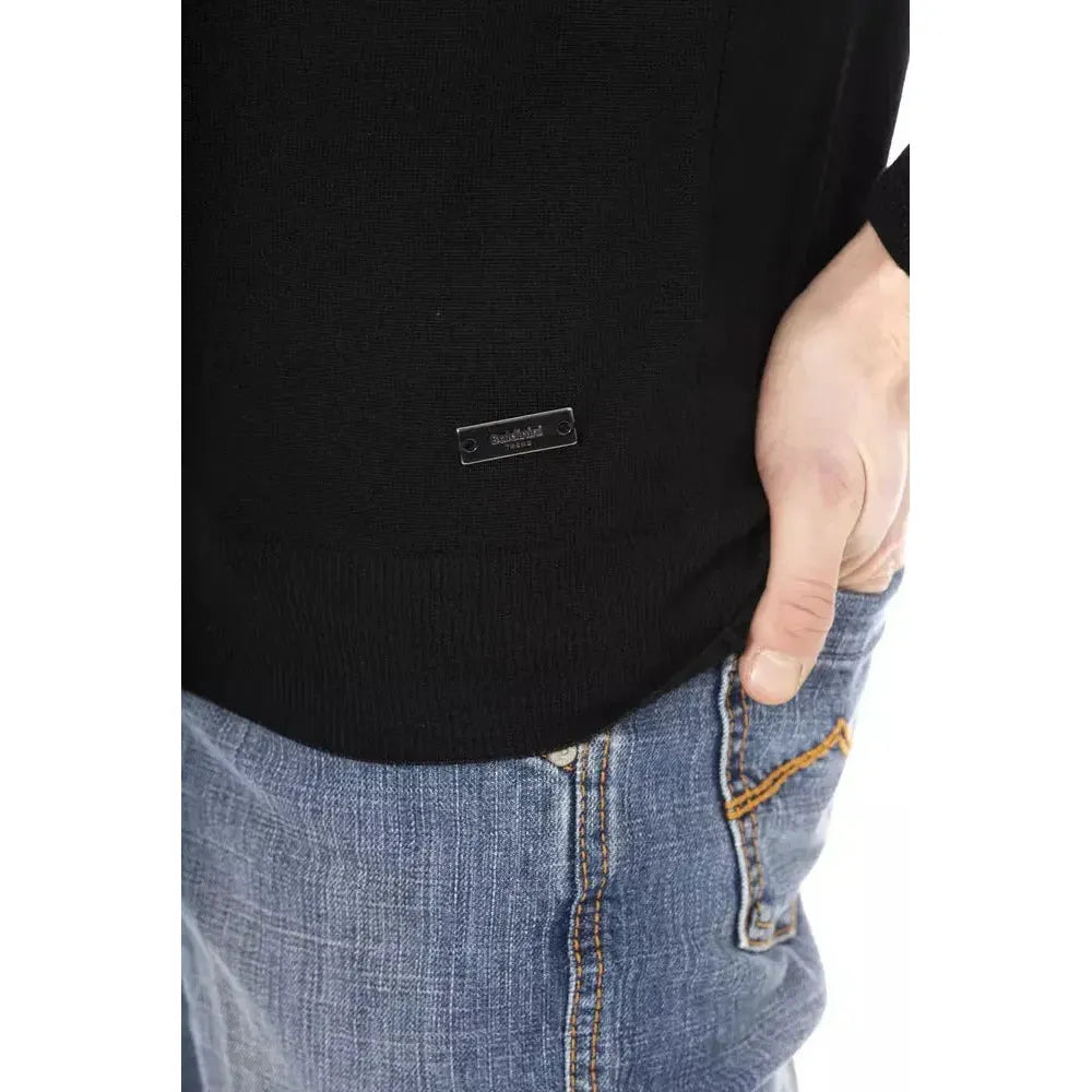 Baldinini Trend Black Fabric Men Sweater Baldinini Trend