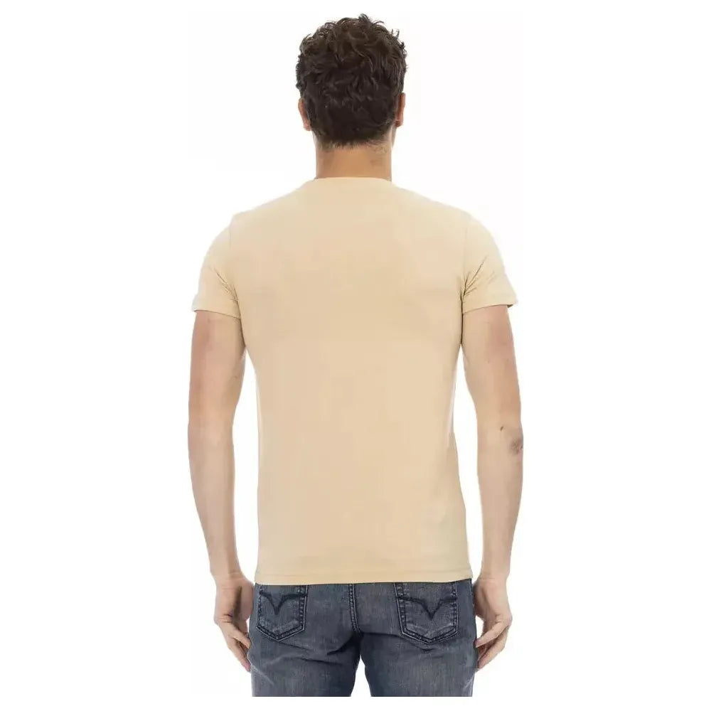 Trussardi Action Beige Cotton Men T-Shirt Trussardi Action