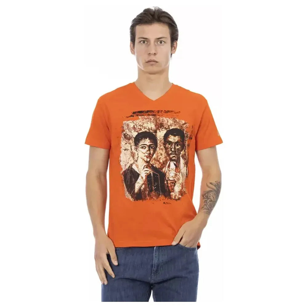 Trussardi Action Orange Cotton Men T-Shirt Trussardi Action