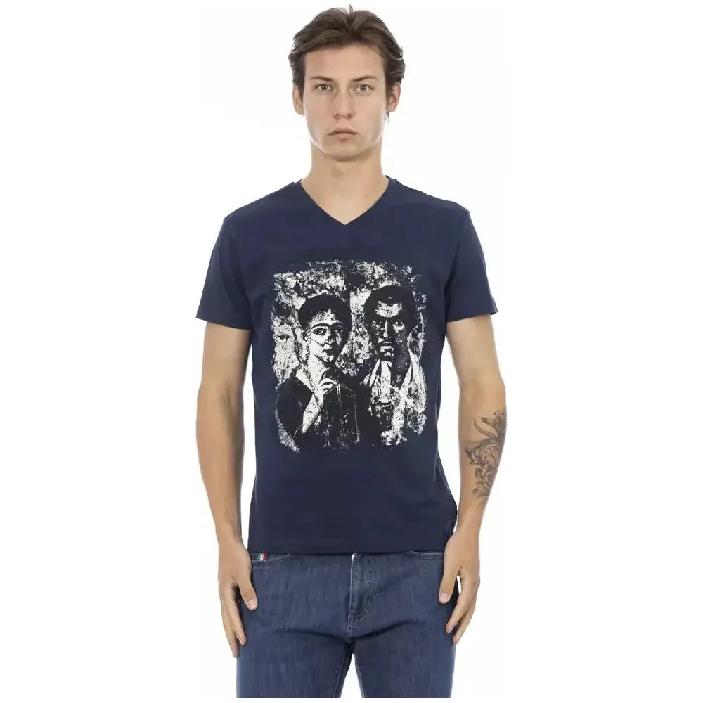 Trussardi Action Blue Cotton Men T-Shirt